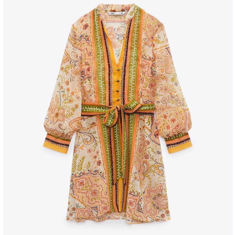 ZARA SHIRT DRESS BELTED NEW - Picture 6 of 7